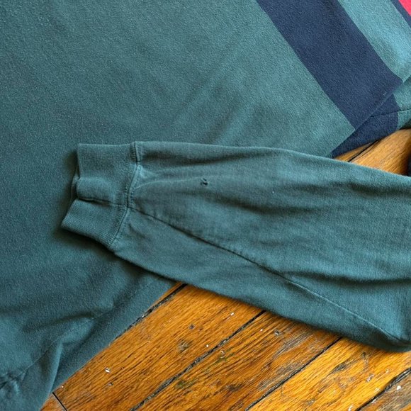 Vintage 80s Polo by Ralph‎ Lauren Made USA Men Red Green Navy Long Sleeve Shirt - Picture 4 of 7